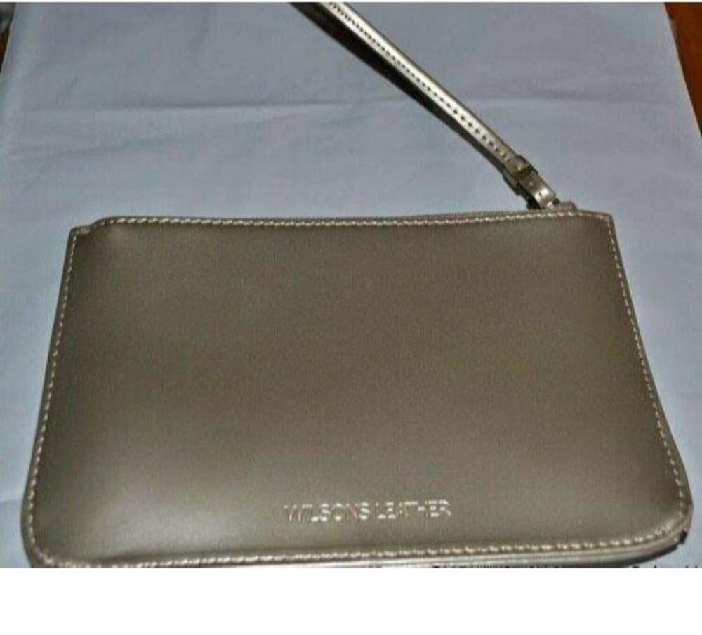 Madison Wristlet - Silver 8.25" x 5" by Wilson Leather